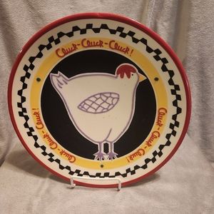 Becky Denny Southern Living 12" Platter Cluck Cluck Rooster Serve Dish Plate